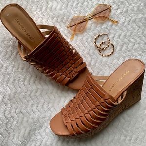 Franco Sarto Corkscrew Wedge Sandals